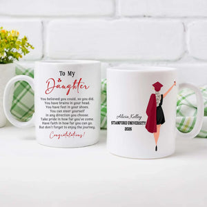 To My Daughter Mug – Fun Personalized Graduation Mug of Joy & New Beginnings | 89Prints