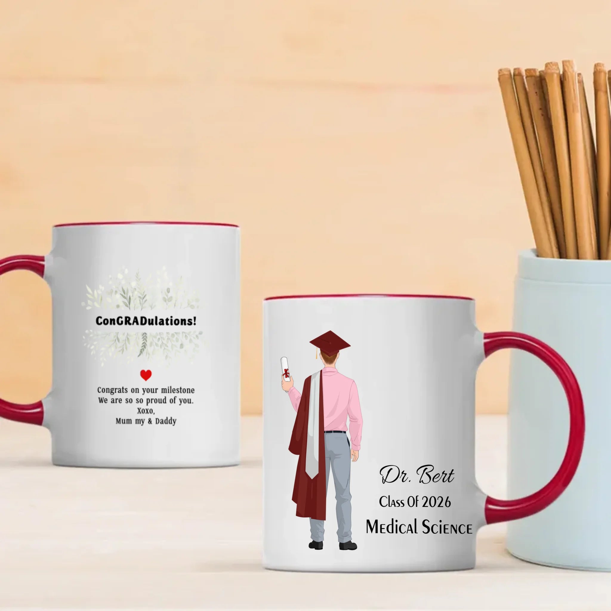 We Are So Proud of You – Personalized Graduation Mug Full of Love & Blessings | 89Prints