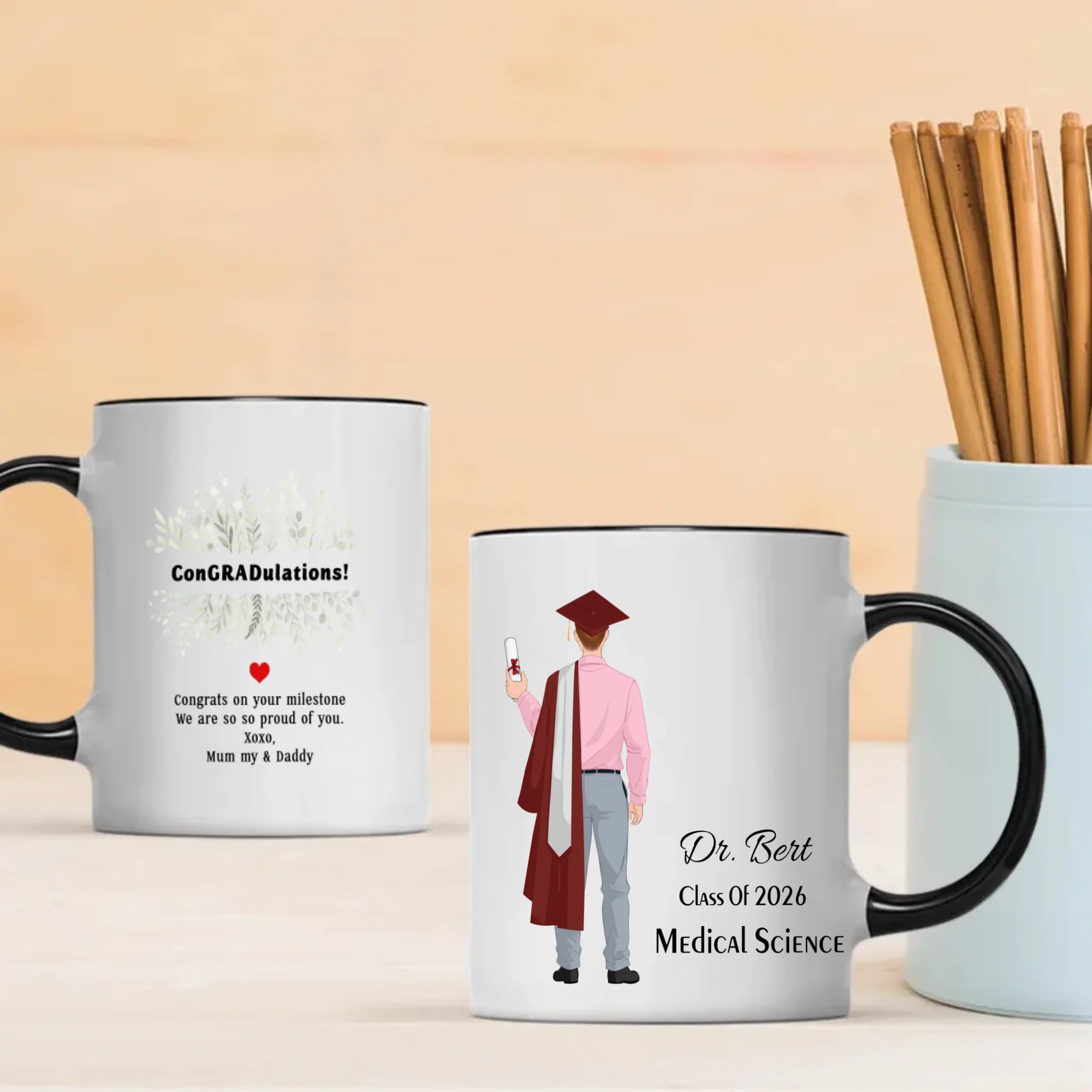 We Are So Proud of You – Personalized Graduation Mug Full of Love & Blessings | 89Prints