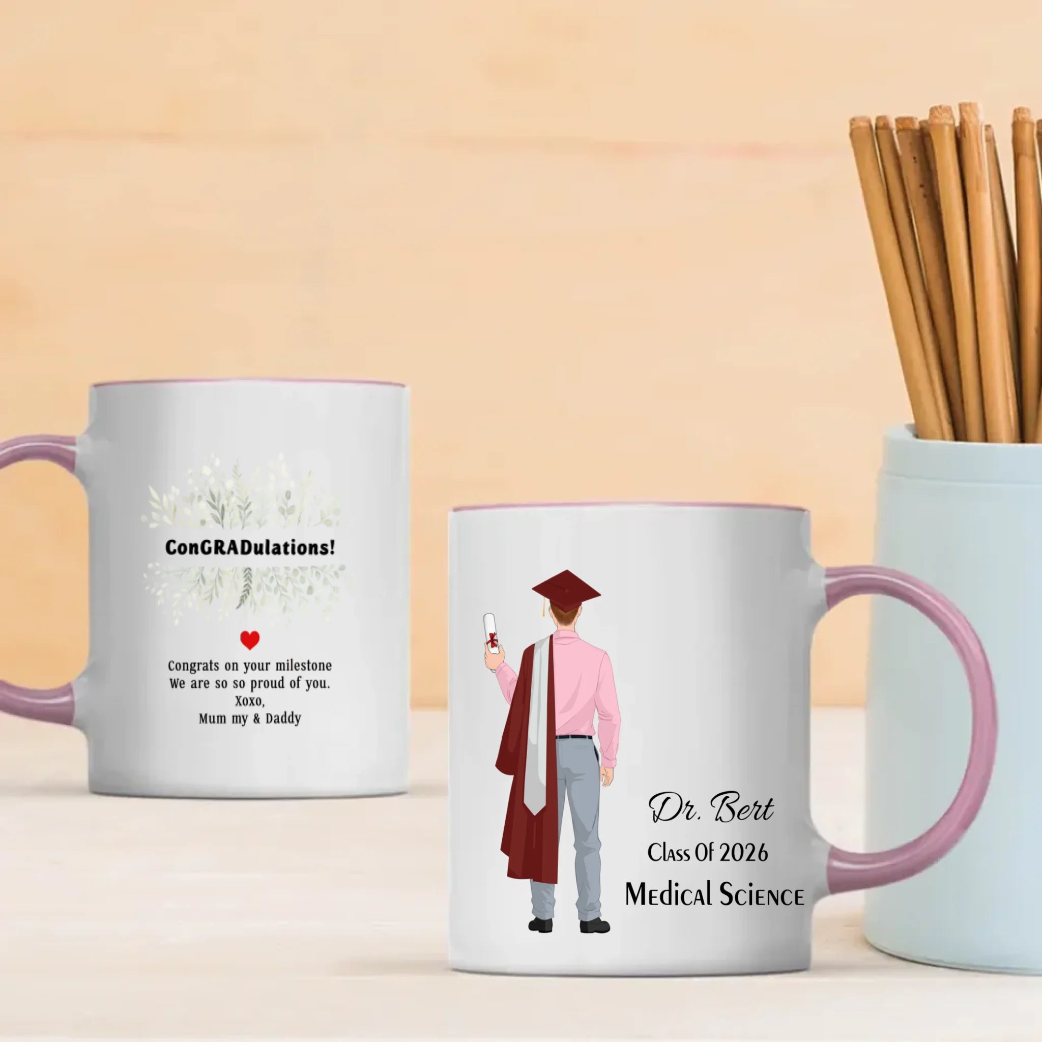 We Are So Proud of You – Personalized Graduation Mug Full of Love & Blessings | 89Prints