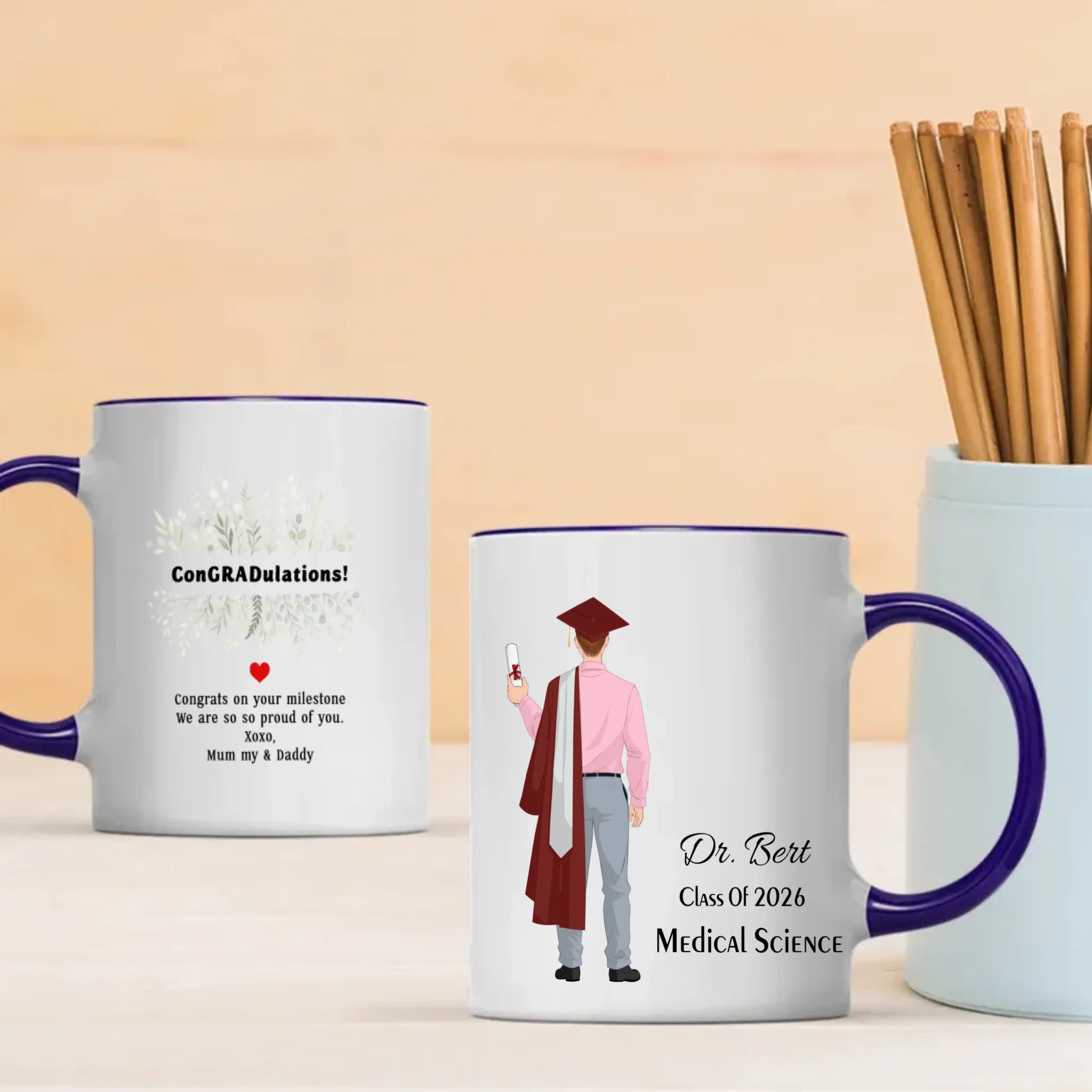 We Are So Proud of You – Personalized Graduation Mug Full of Love & Blessings | 89Prints