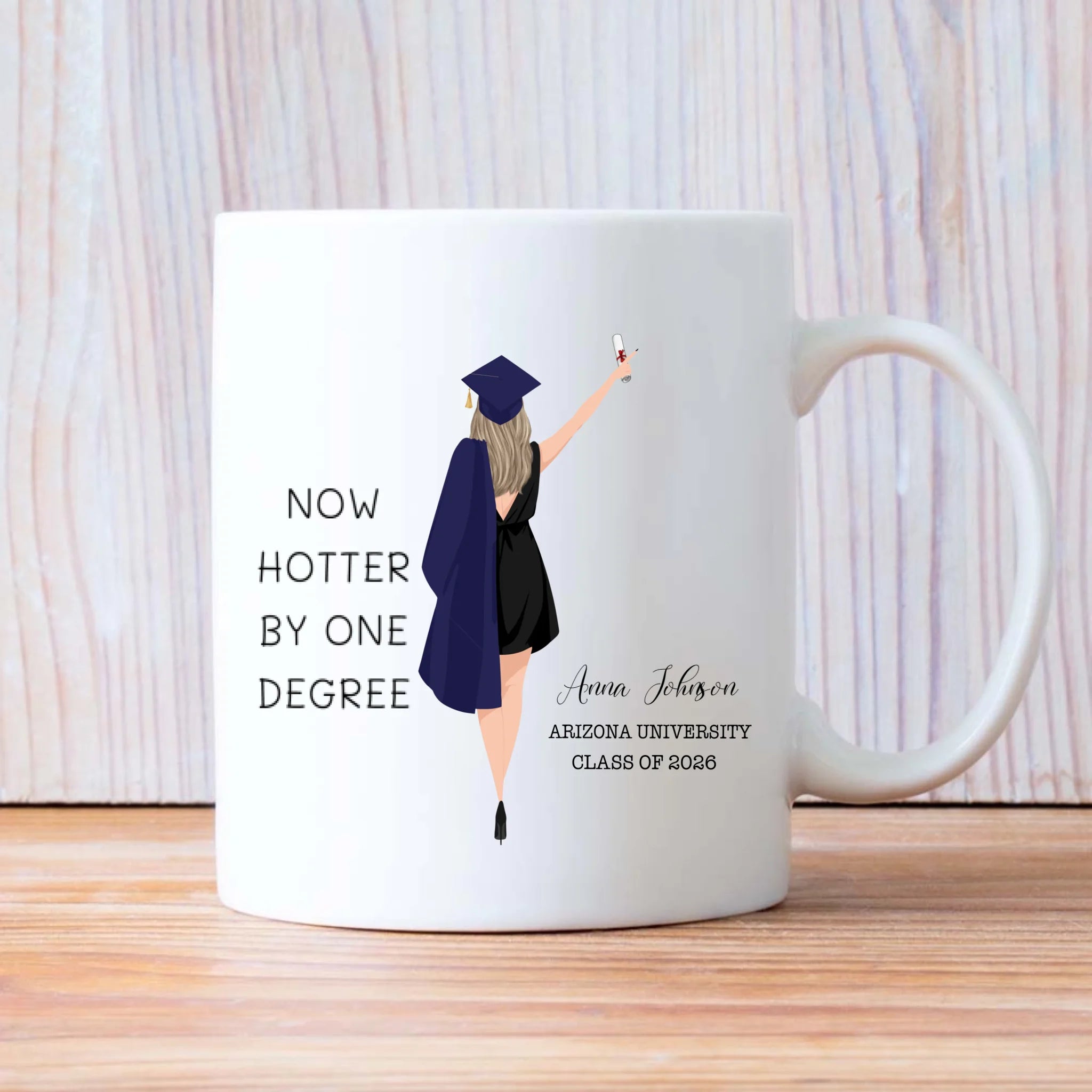 Now Hotter by One Degree Mug – Custom Graduation Mug of Pride, Luck & New Beginnings | 89Prints