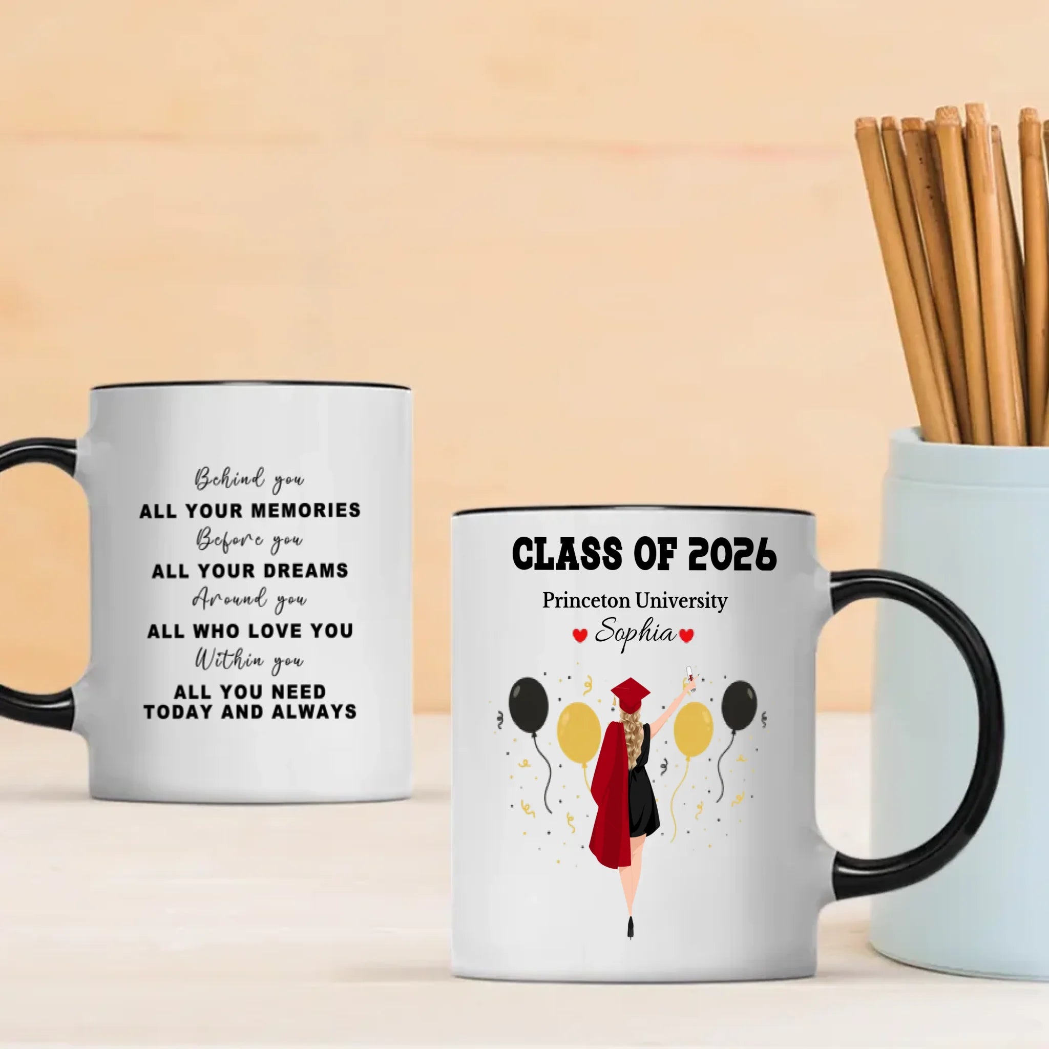 Personalized Graduation Mug – A New Beginning Filled With Love, Luck, and Our Pride | 89Prints