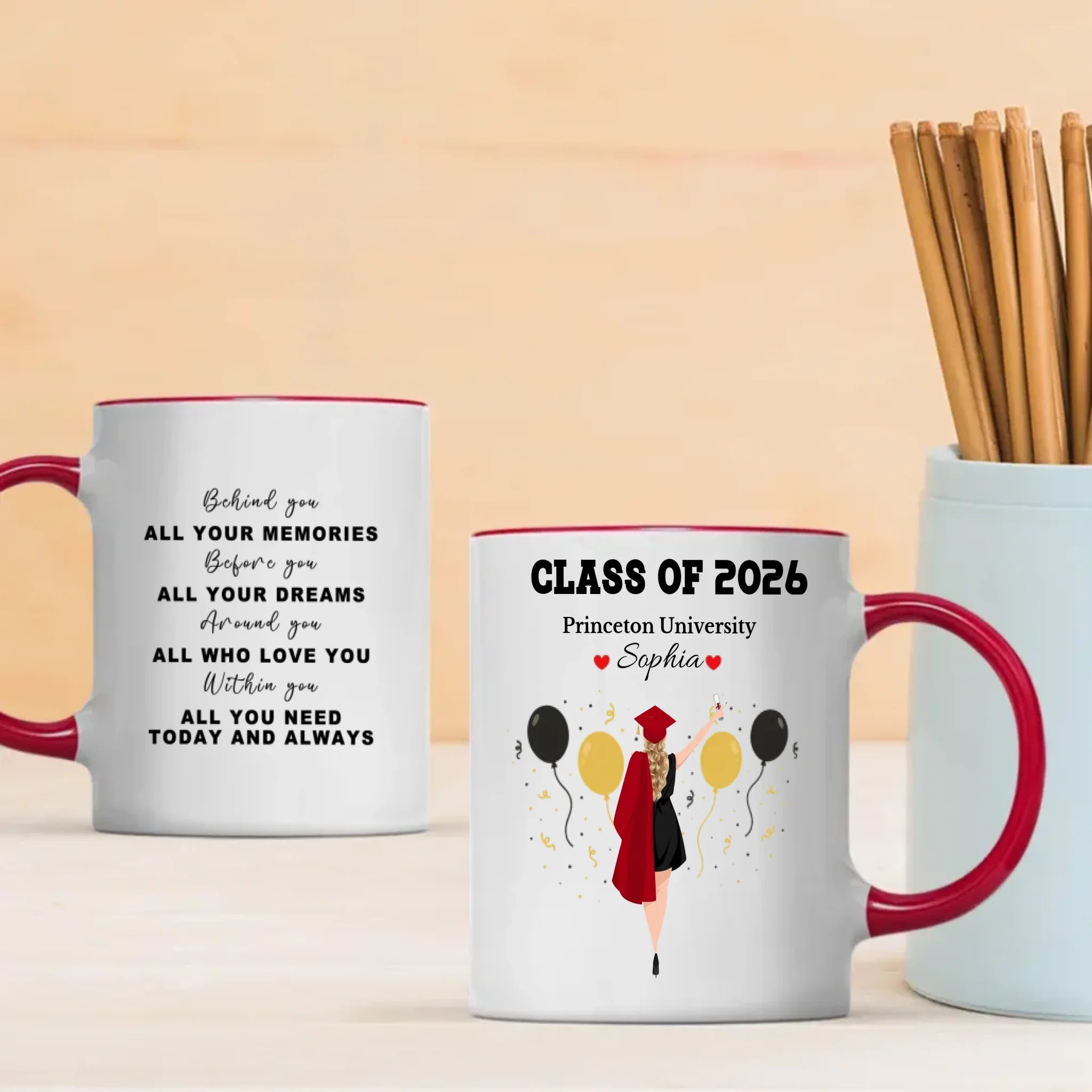 Personalized Graduation Mug – A New Beginning Filled With Love, Luck, and Our Pride | 89Prints