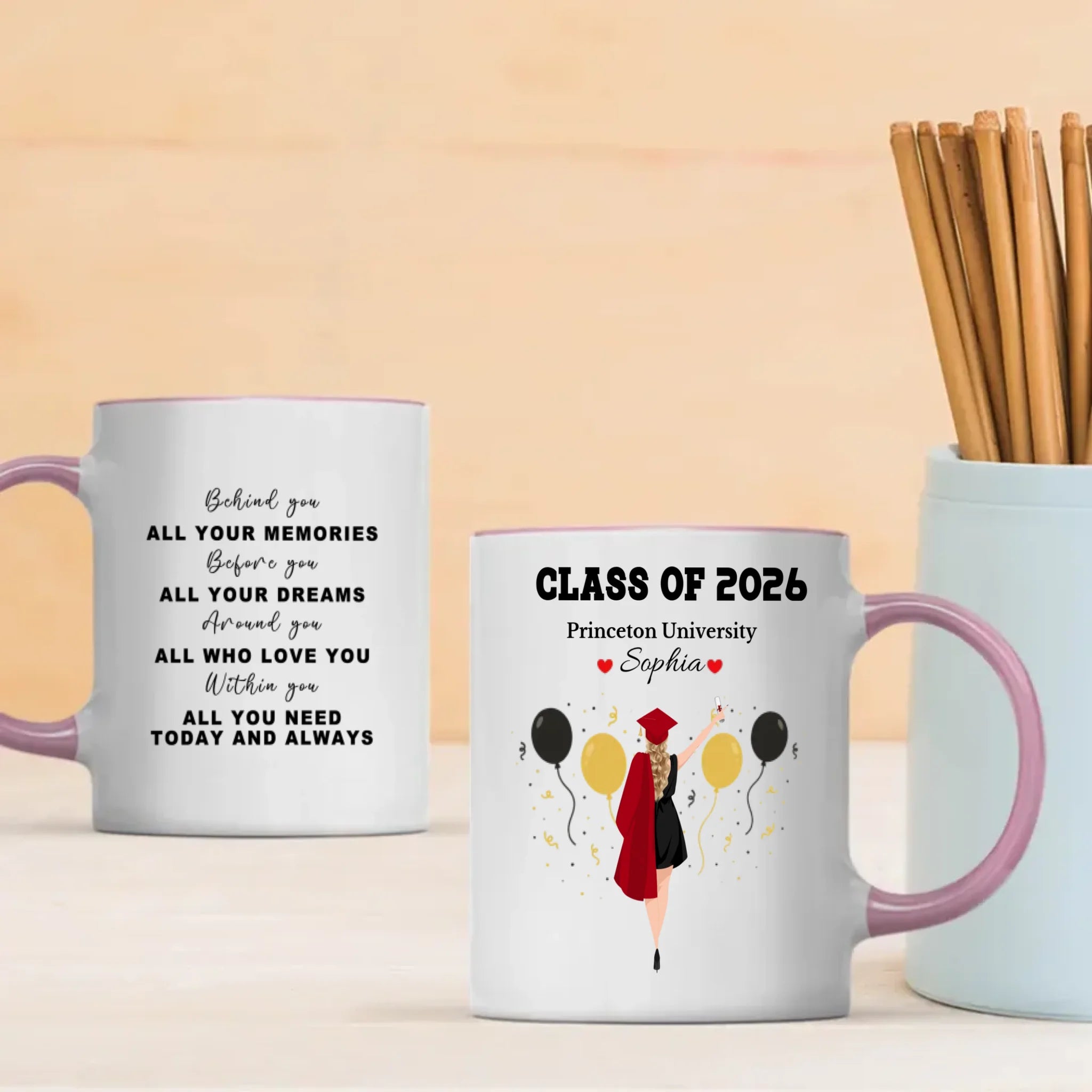 Personalized Graduation Mug – A New Beginning Filled With Love, Luck, and Our Pride | 89Prints