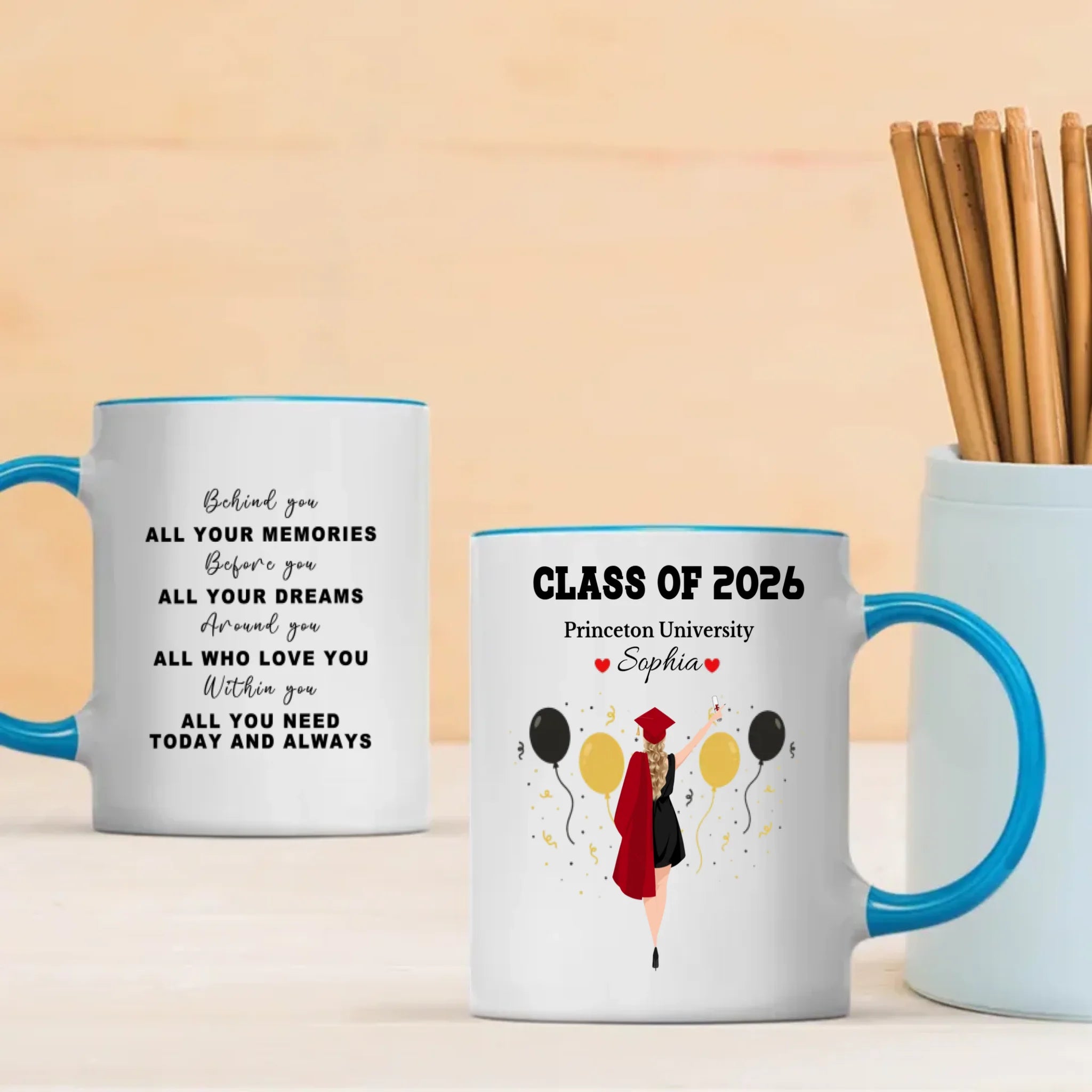 Personalized Graduation Mug – A New Beginning Filled With Love, Luck, and Our Pride | 89Prints