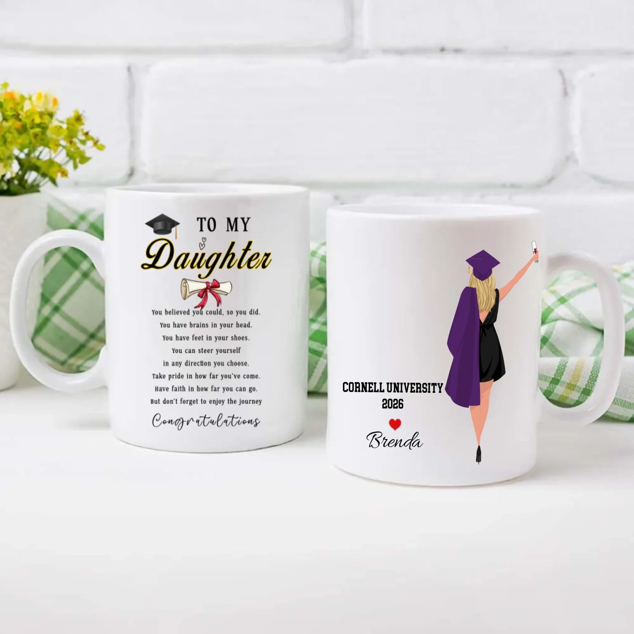To My Daughter Graduation Mug – Personalized Gift of Love & Pride | 89Prints