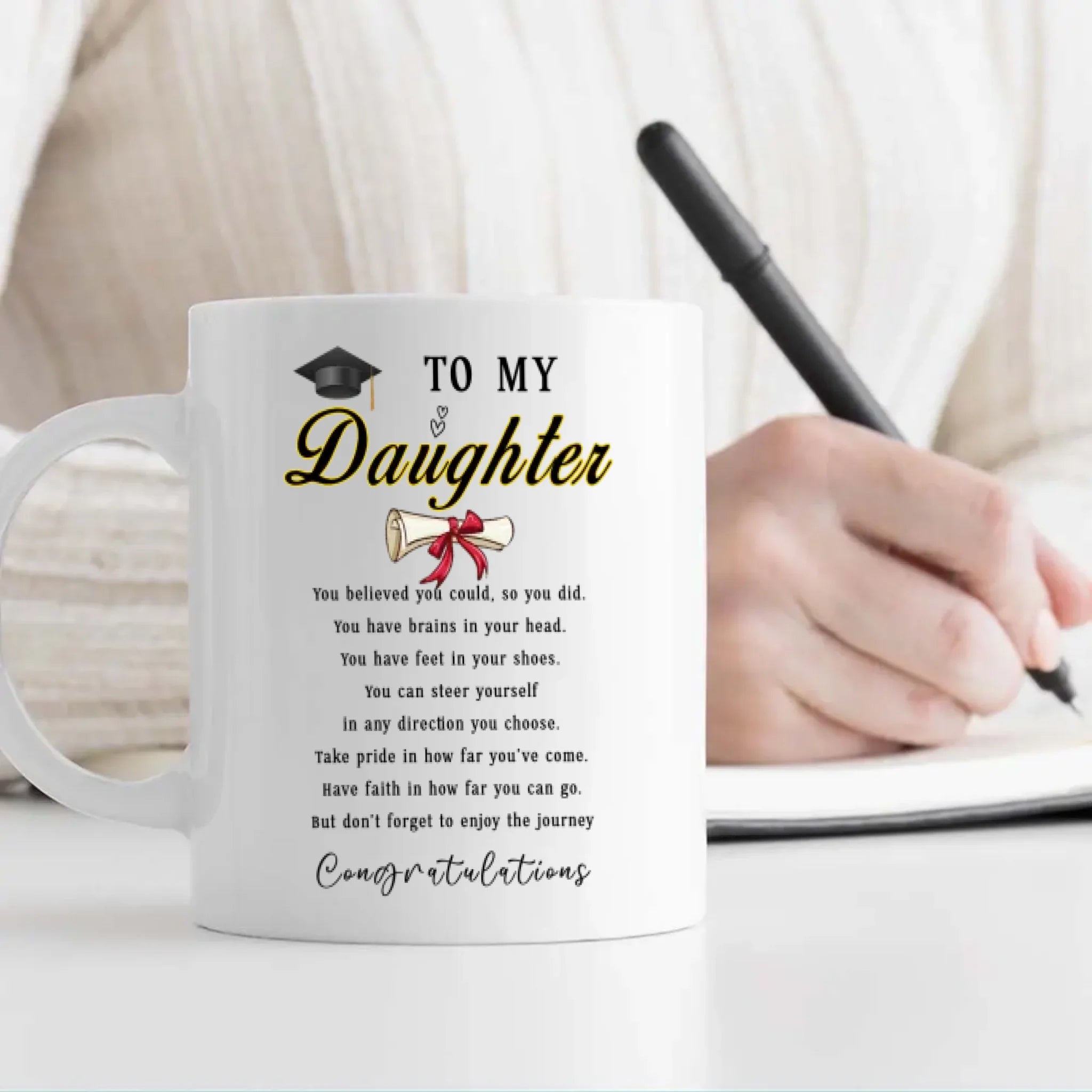 To My Daughter Graduation Mug – Personalized Gift of Love & Pride | 89Prints