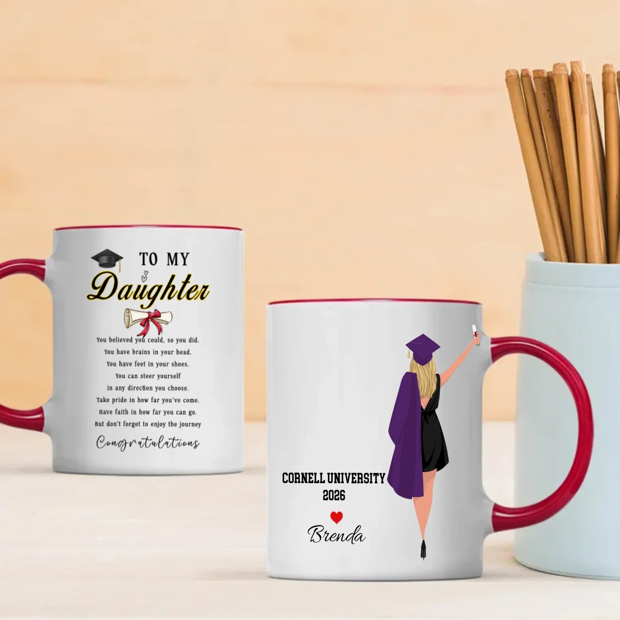 To My Daughter Graduation Mug – Personalized Gift of Love & Pride | 89Prints