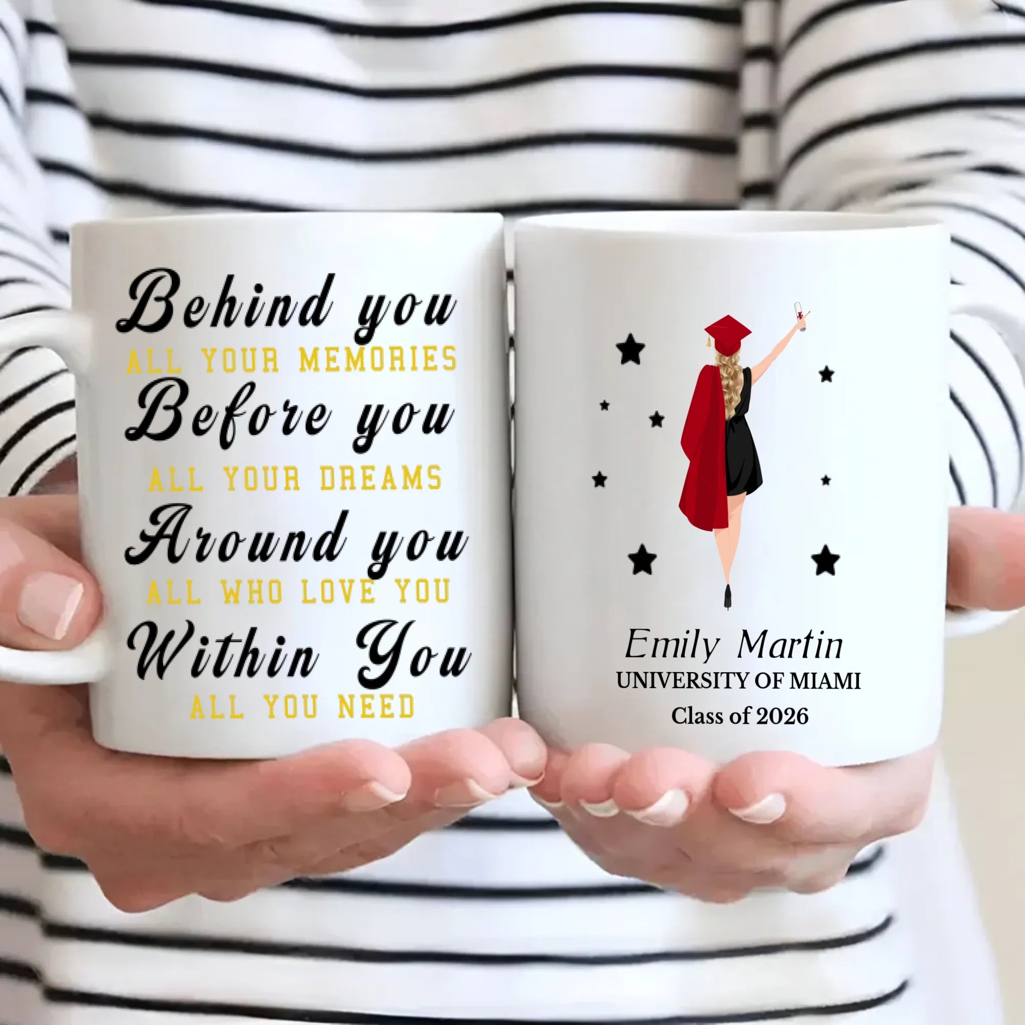 Elegant Graduation Mug – Thank You for Your Hard Work and Wishing You Great Success Ahead | 89Prints