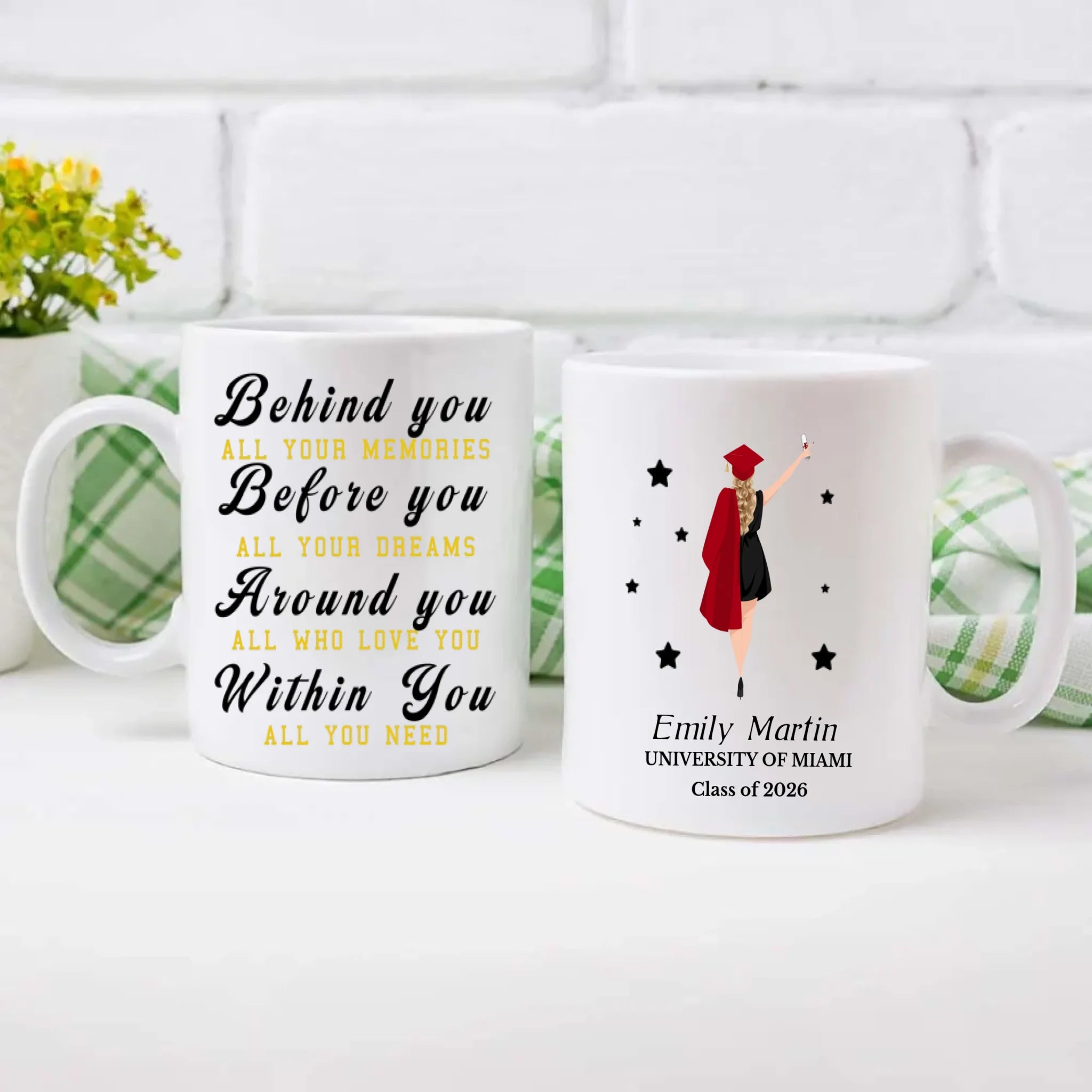 Elegant Graduation Mug – Thank You for Your Hard Work and Wishing You Great Success Ahead | 89Prints