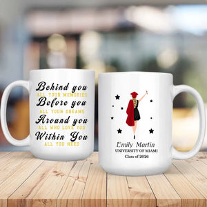 Elegant Graduation Mug – Thank You for Your Hard Work and Wishing You Great Success Ahead | 89Prints