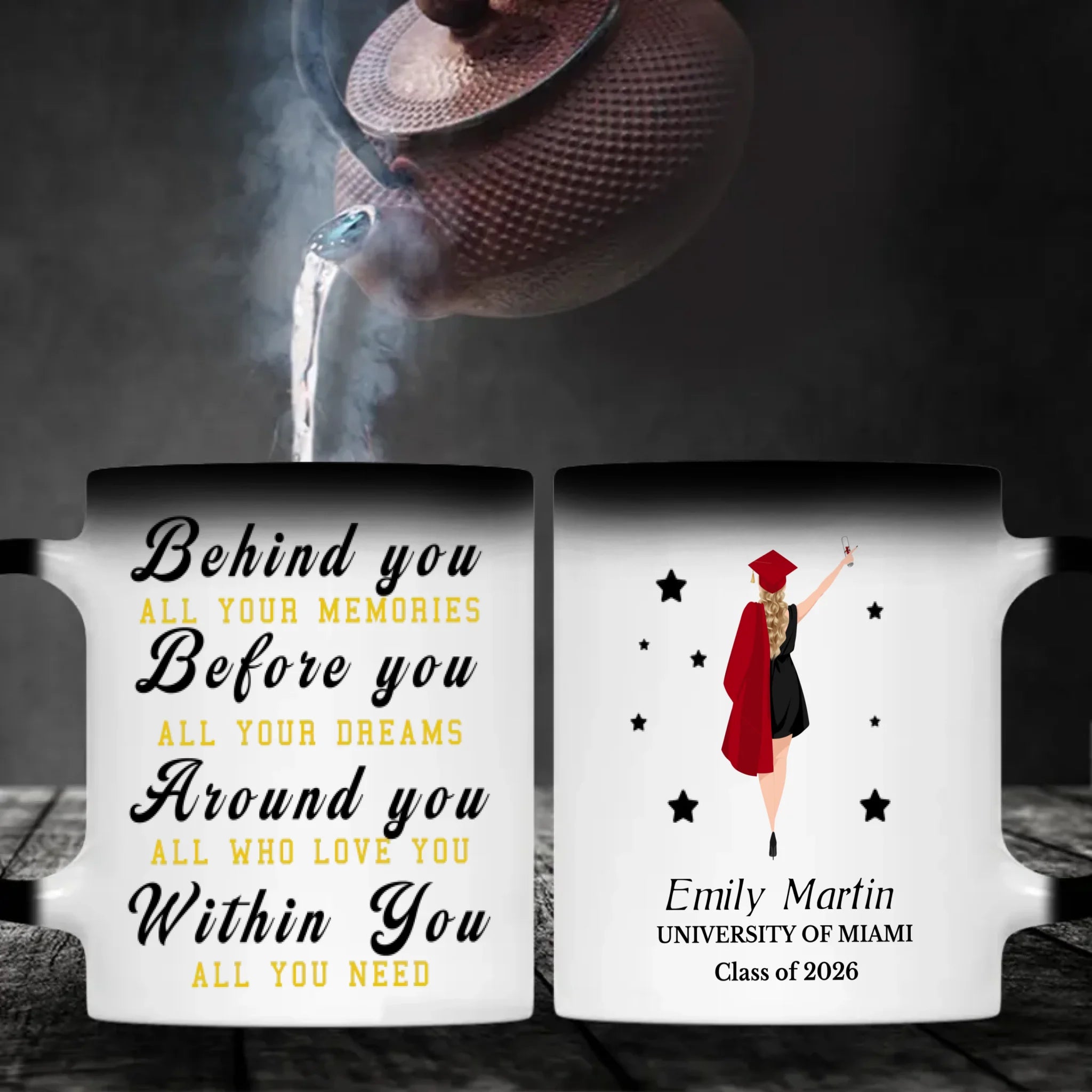 Elegant Graduation Mug – Thank You for Your Hard Work and Wishing You Great Success Ahead | 89Prints