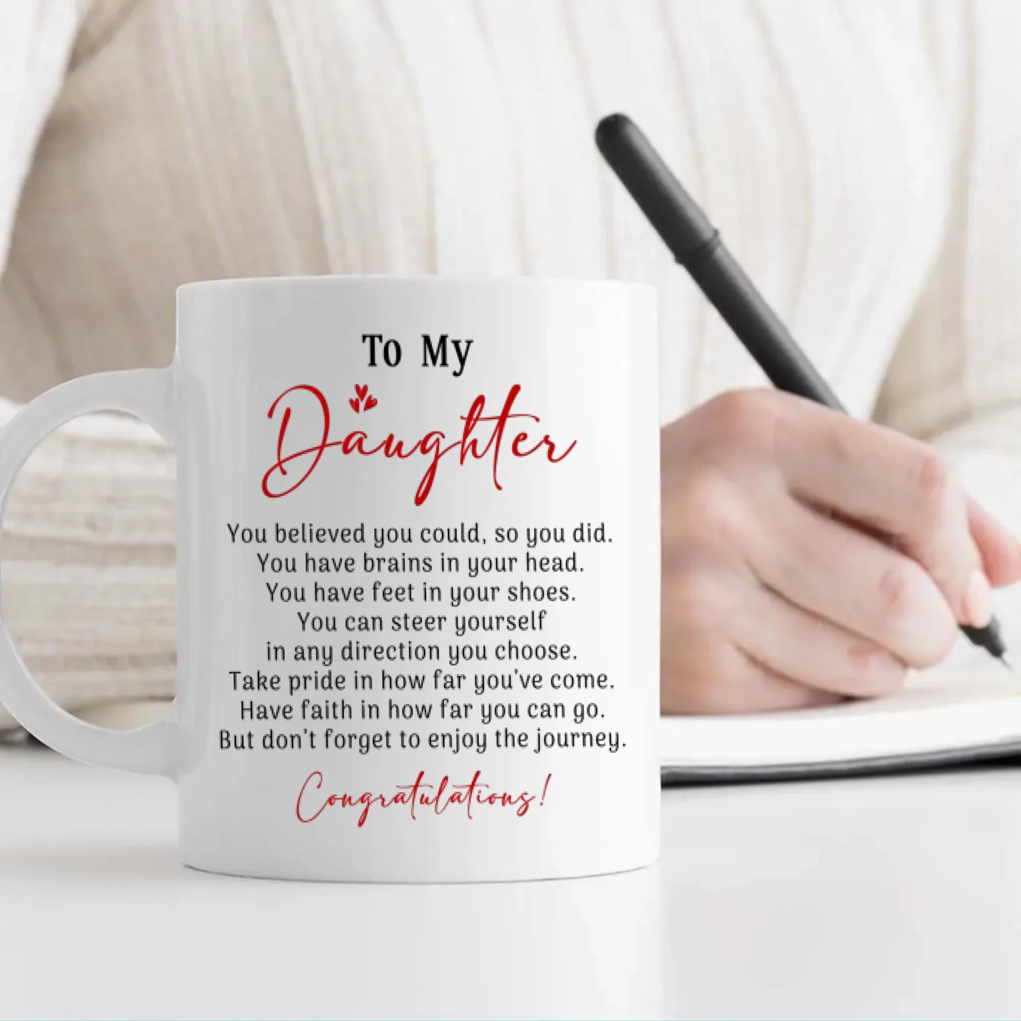To My Daughter Mug – Fun Personalized Graduation Mug of Joy & New Beginnings | 89Prints