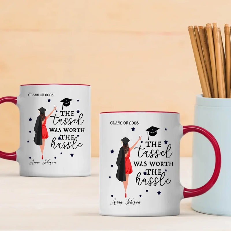 Personalized Graduation Mug – Celebrate Success with “The Tassel Was Worth the Hassle” | 89Prints