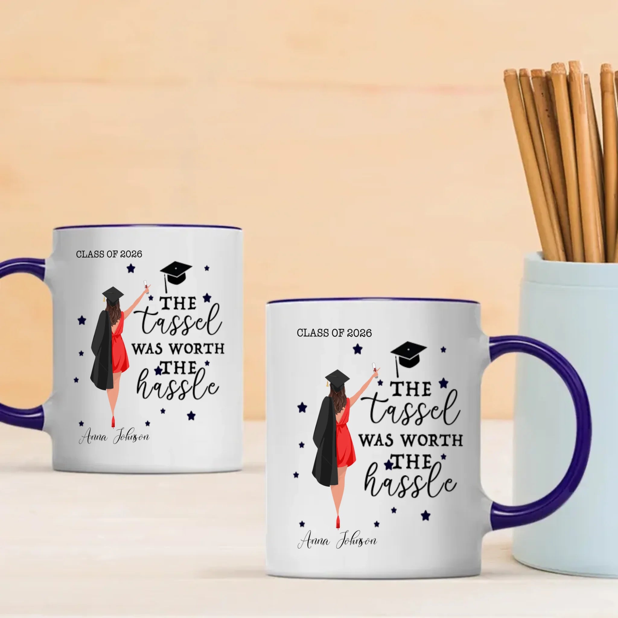 Personalized Graduation Mug – Celebrate Success with “The Tassel Was Worth the Hassle” | 89Prints