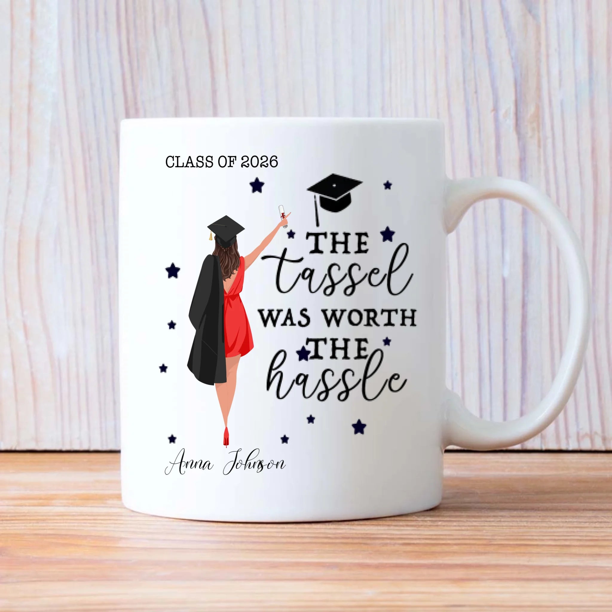 Personalized Graduation Mug – Celebrate Success with “The Tassel Was Worth the Hassle” | 89Prints