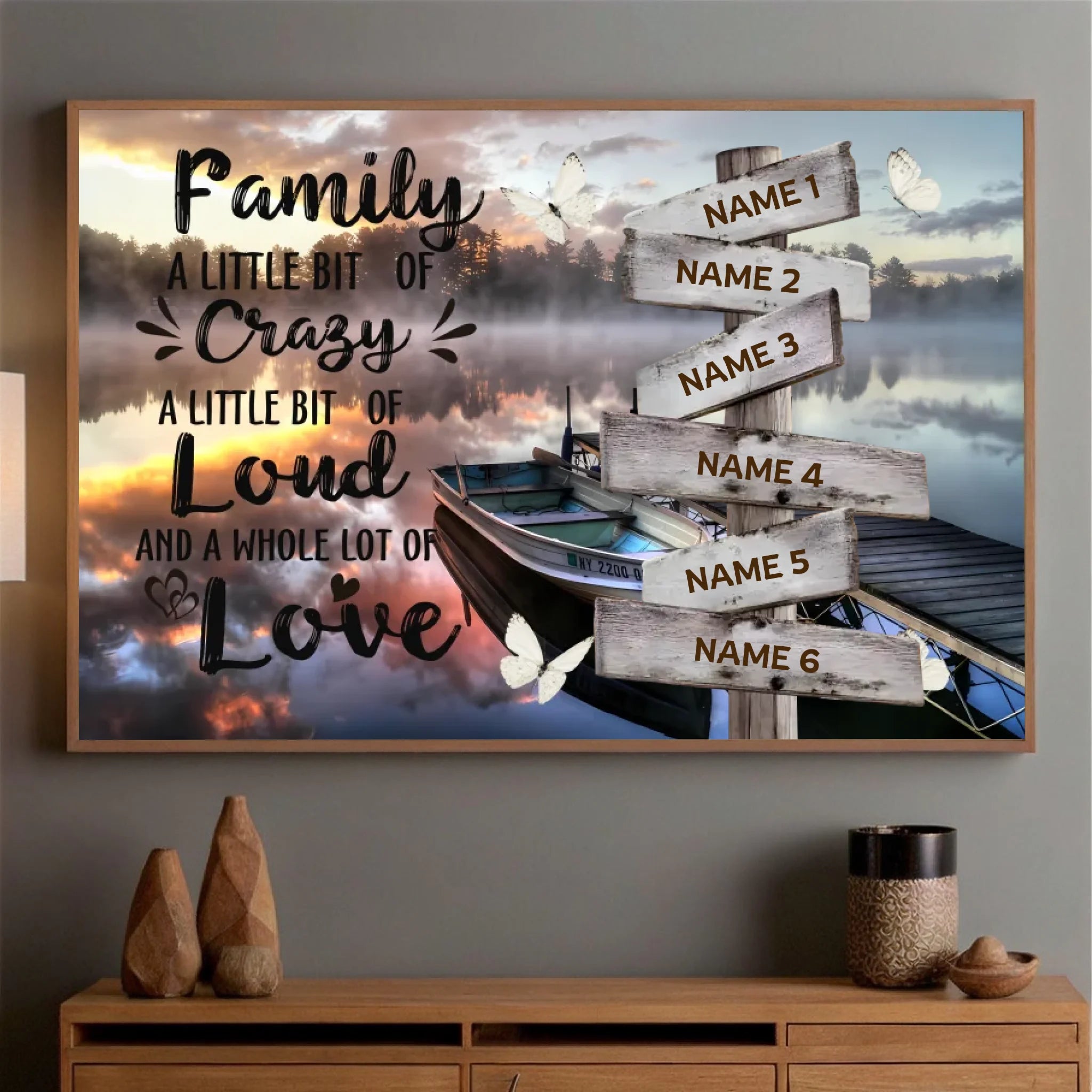 Personalized Family Poster – A Little Crazy, A Whole Lot of Love - 89Prints