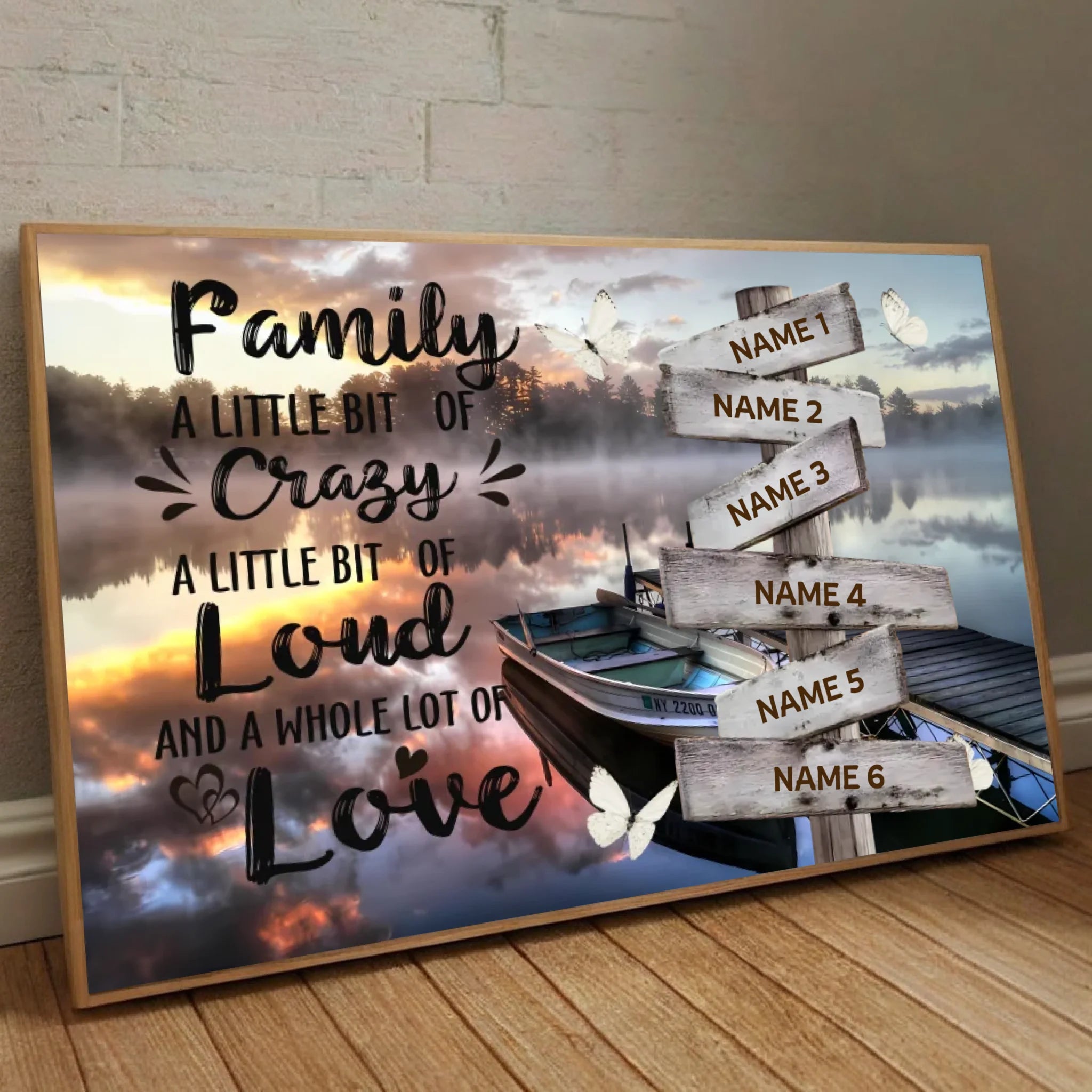 Personalized Family Poster – A Little Crazy, A Whole Lot of Love - 89Prints
