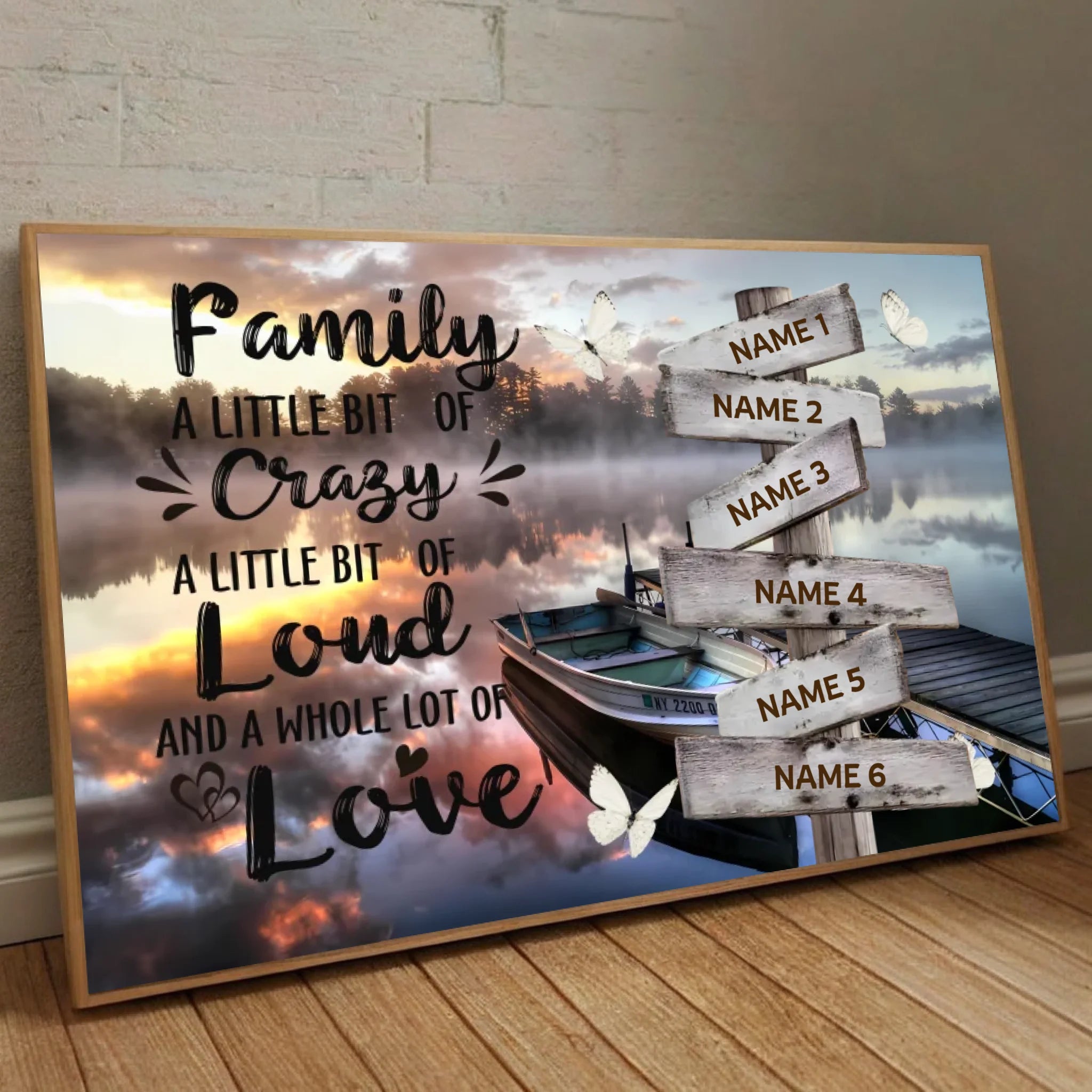 Personalized Family Poster – A Little Crazy, A Whole Lot of Love - 89Prints