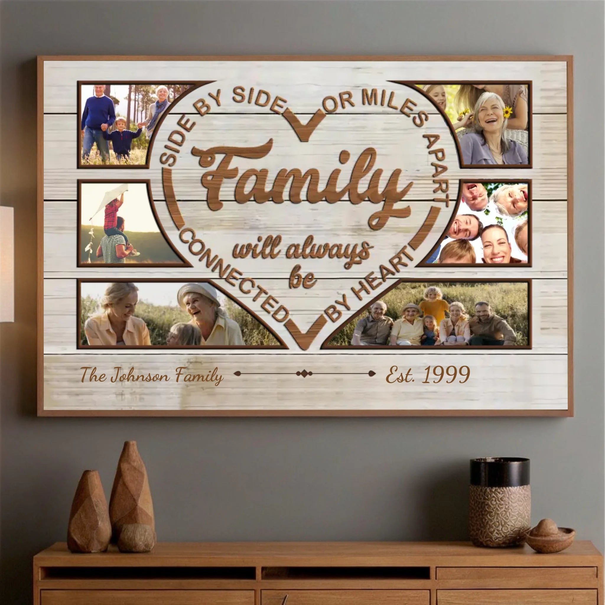 Forever Connected by Heart – Personalized Family Poster to Celebrate Love and Unity - 89Prints