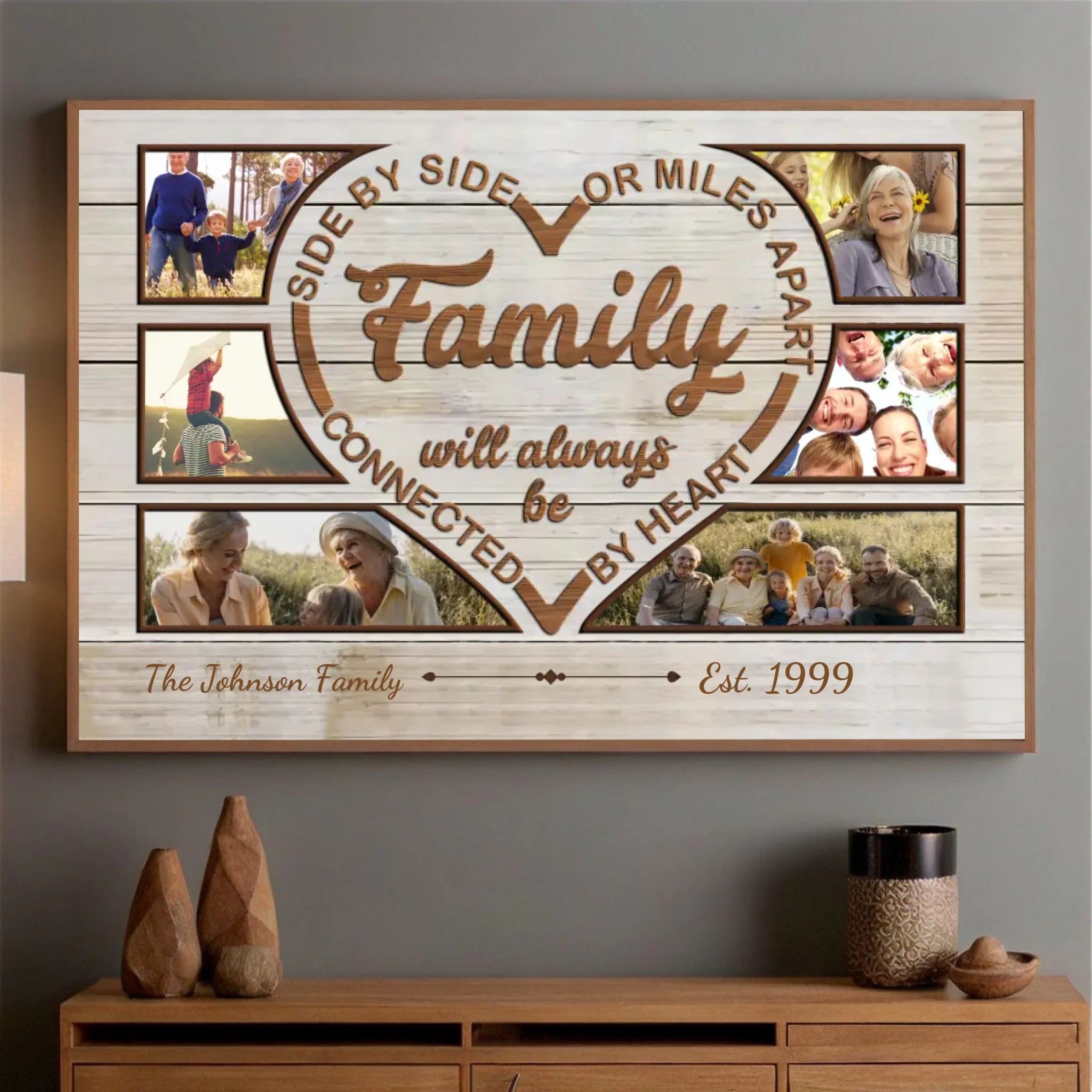 Forever Connected by Heart – Personalized Family Poster to Celebrate Love and Unity - 89Prints