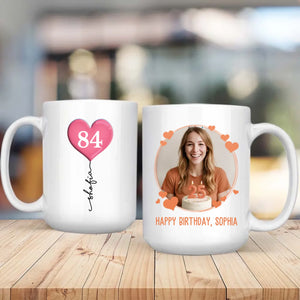 Minimalist Personalized Birthday Mug – Custom Photo, Name & Age Gift – 89Prints
