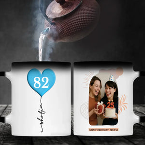 Charming 82nd Birthday Mug – Custom Photo & Name Heart Balloon Gift – 89Prints