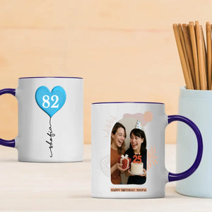 Charming 82nd Birthday Mug – Custom Photo & Name Heart Balloon Gift – 89Prints