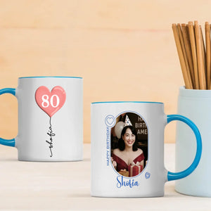 Custom 80th Birthday Mug – Personalized Photo Cup - 89Prints