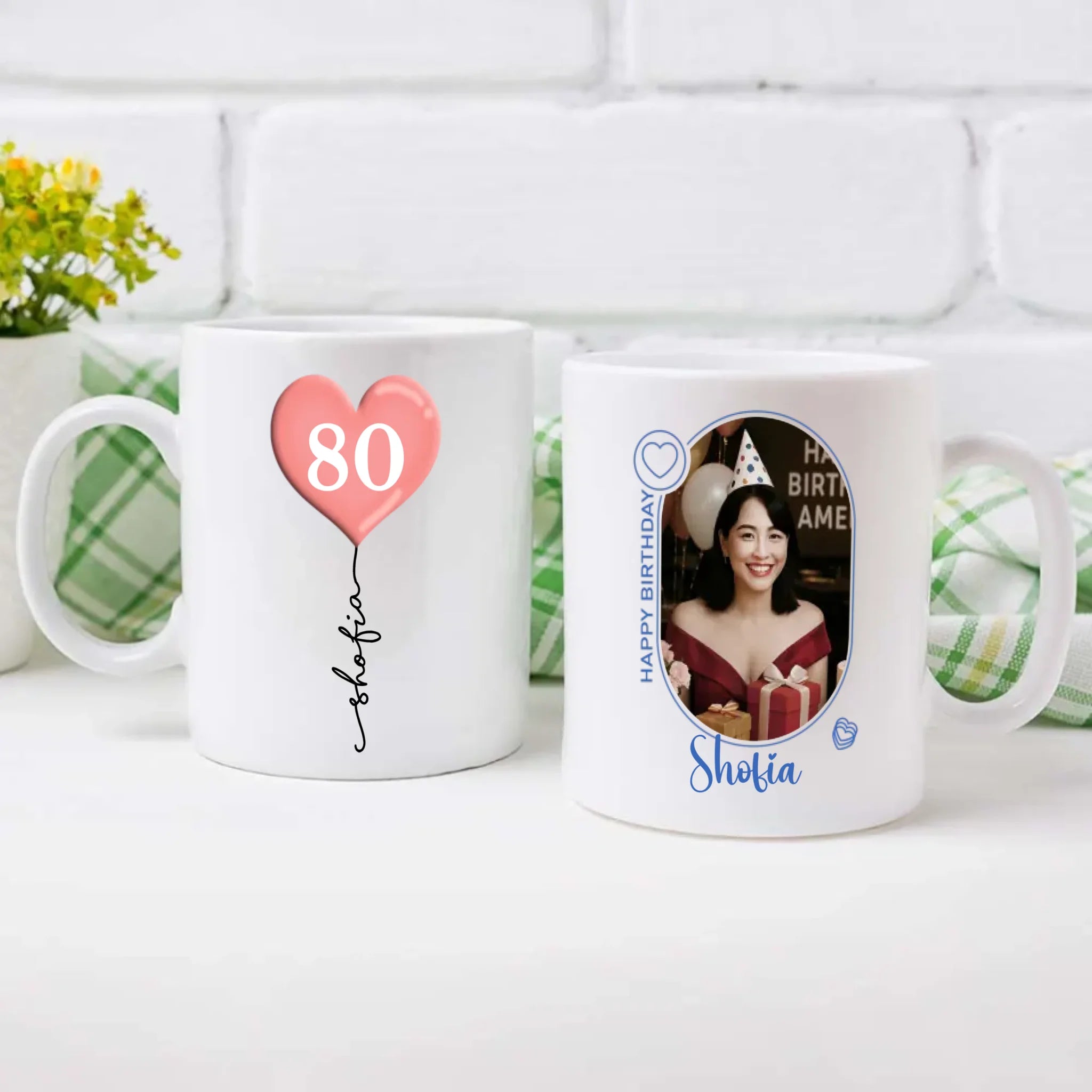 Custom 80th Birthday Mug – Personalized Photo Cup - 89Prints