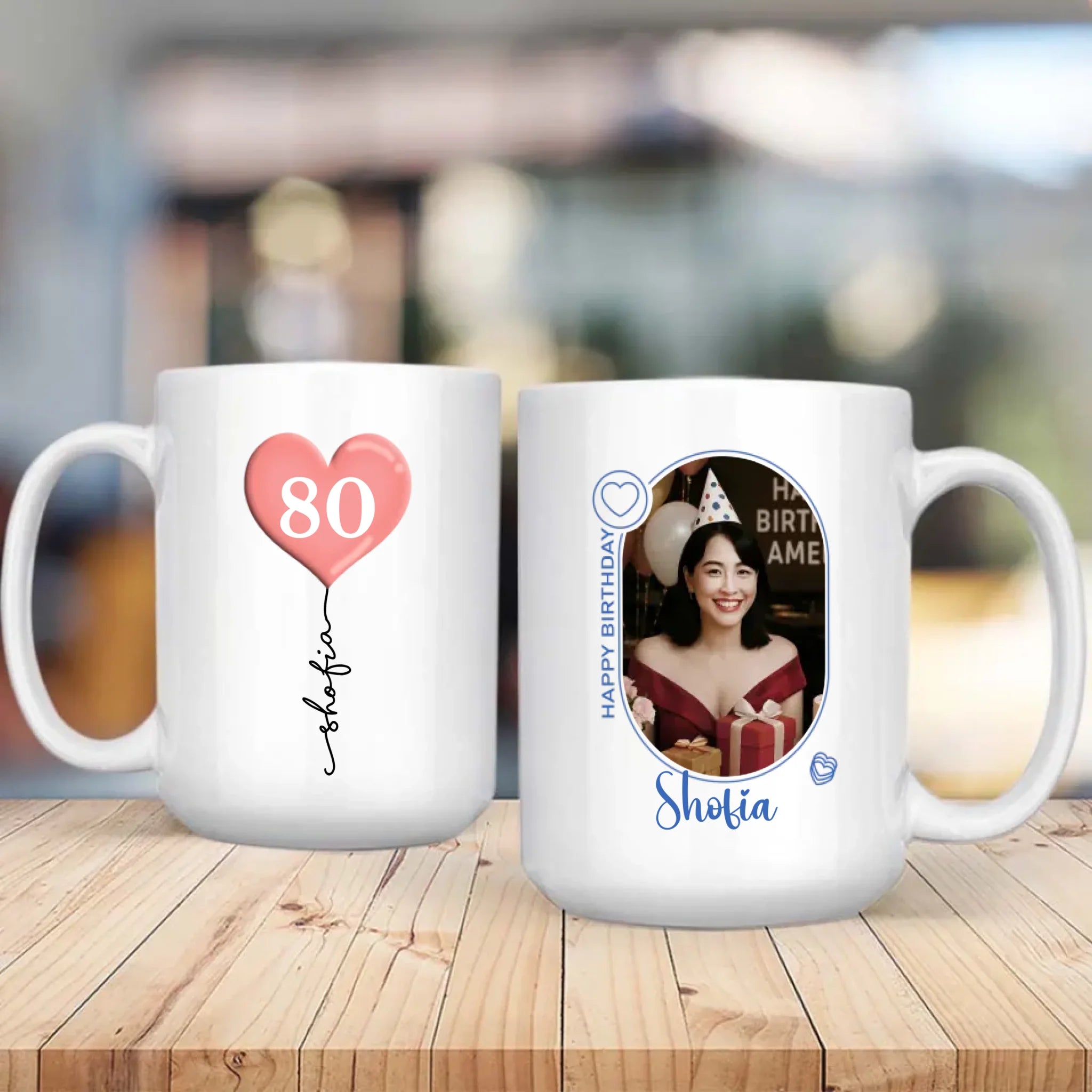 Custom 80th Birthday Mug – Personalized Photo Cup - 89Prints