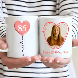 Personalized Birthday Mug – Custom Heart Balloon & Photo Cup Gift - 89Prints