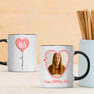 Personalized Birthday Mug – Custom Heart Balloon & Photo Cup Gift - 89Prints