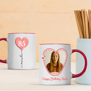 Personalized Birthday Mug – Custom Heart Balloon & Photo Cup Gift - 89Prints
