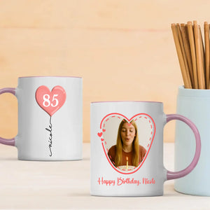 Personalized Birthday Mug – Custom Heart Balloon & Photo Cup Gift - 89Prints