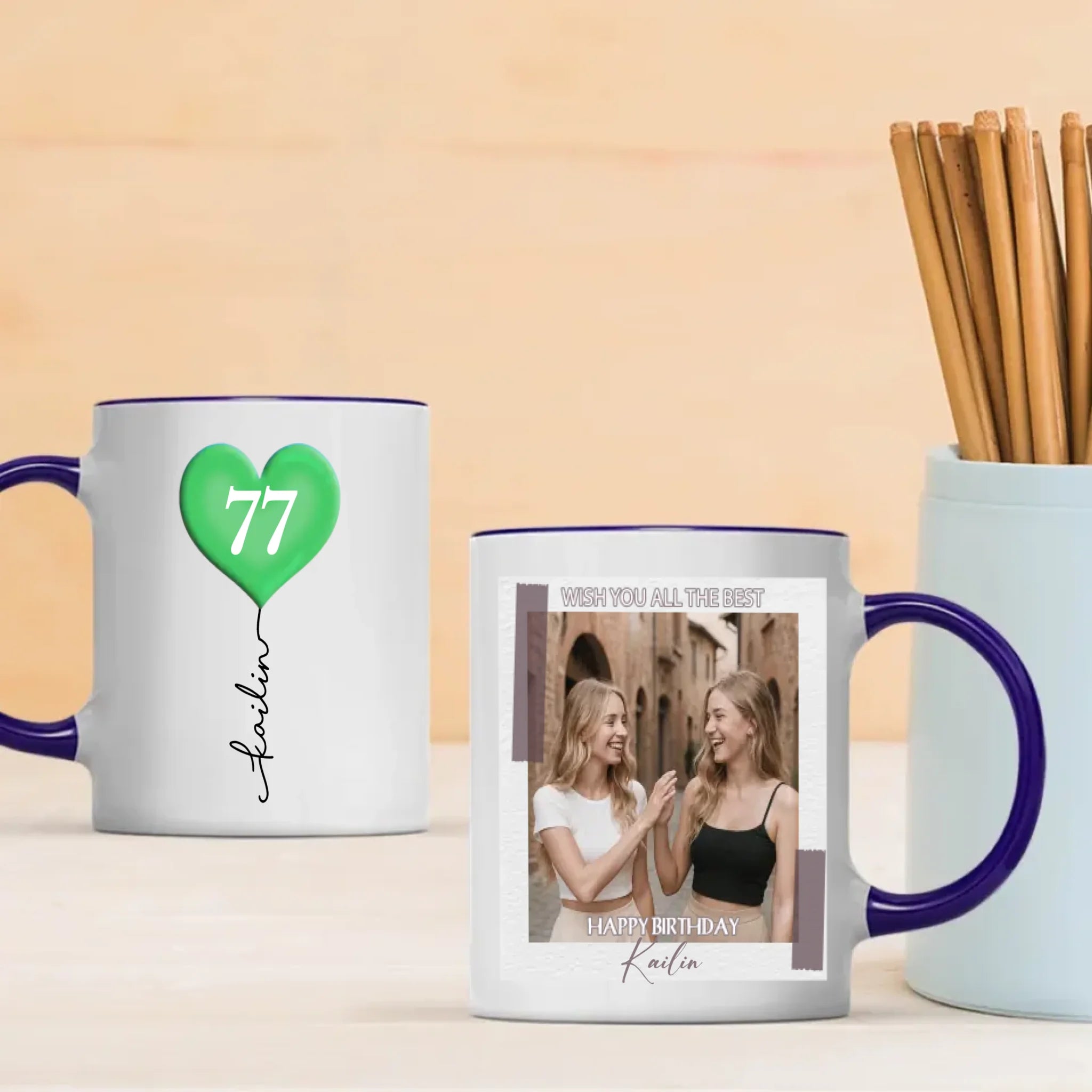 Custom 77th Birthday Mug – Personalized Photo Gift for Coffee Lovers - 89Prints