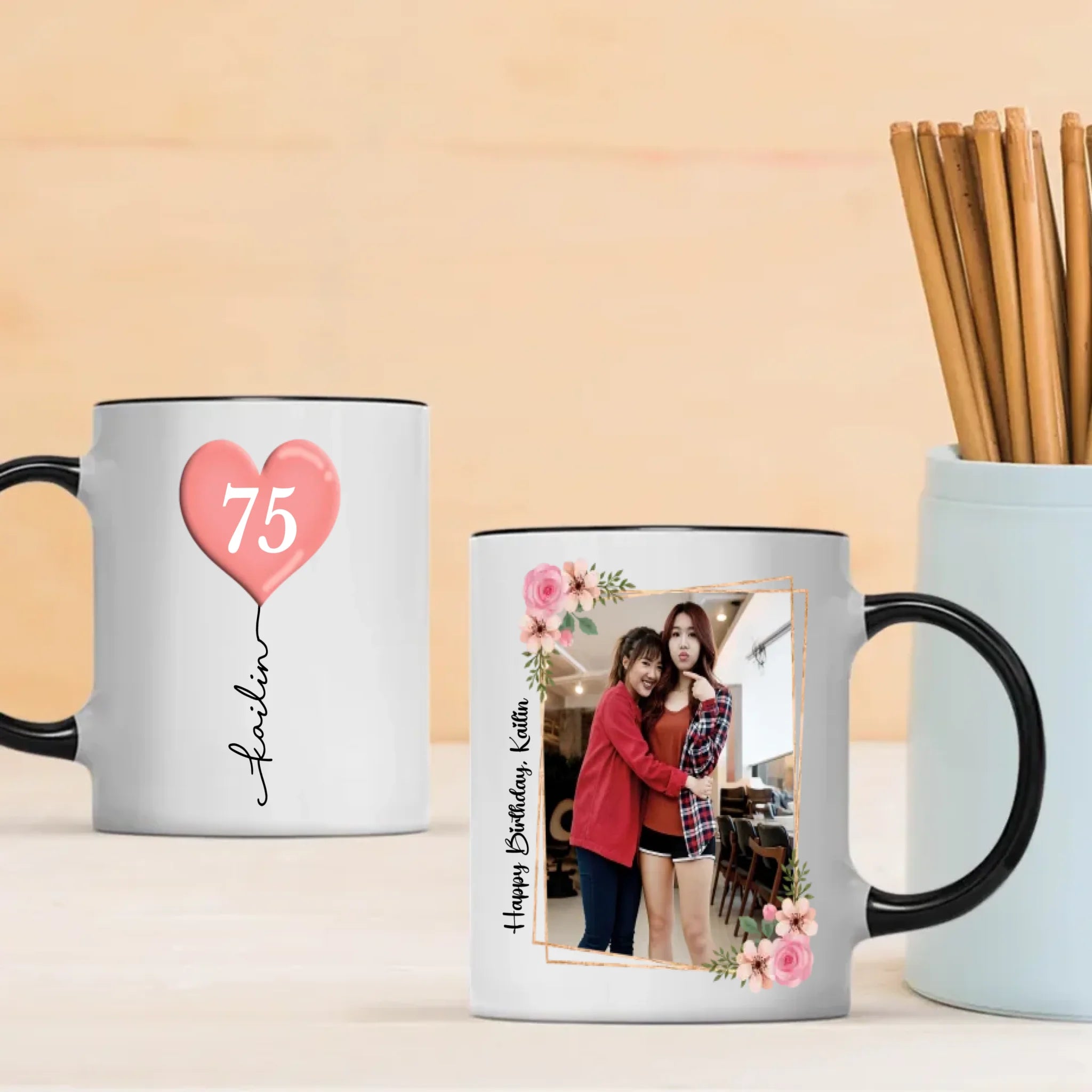 Personalized 75th Birthday Mug – Custom Photo Gift for 75 Year Old Mom or Dad - 89Prints