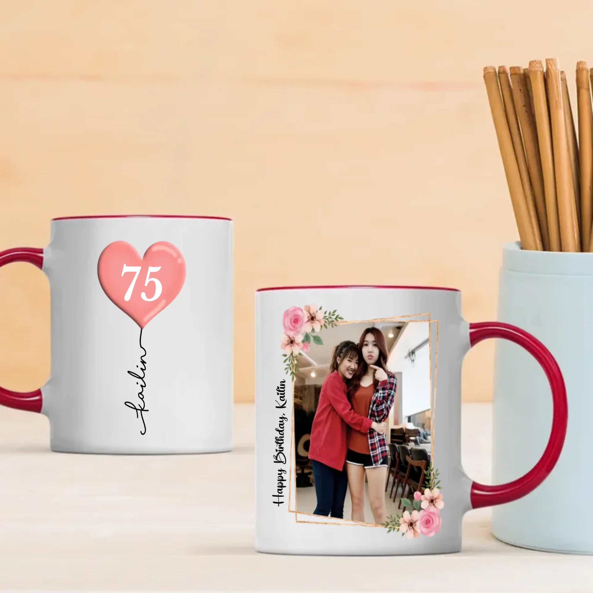 Personalized 75th Birthday Mug – Custom Photo Gift for 75 Year Old Mom or Dad - 89Prints