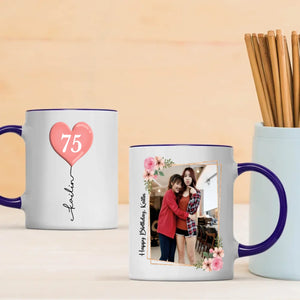 Personalized 75th Birthday Mug – Custom Photo Gift for 75 Year Old Mom or Dad - 89Prints