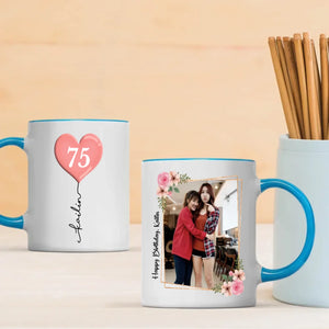 Personalized 75th Birthday Mug – Custom Photo Gift for 75 Year Old Mom or Dad - 89Prints
