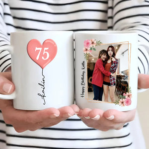 Personalized 75th Birthday Mug – Custom Photo Gift for 75 Year Old Mom or Dad - 89Prints