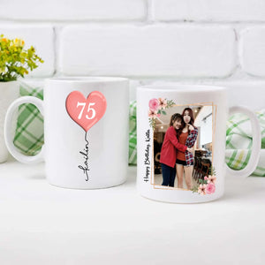 Personalized 75th Birthday Mug – Custom Photo Gift for 75 Year Old Mom or Dad - 89Prints