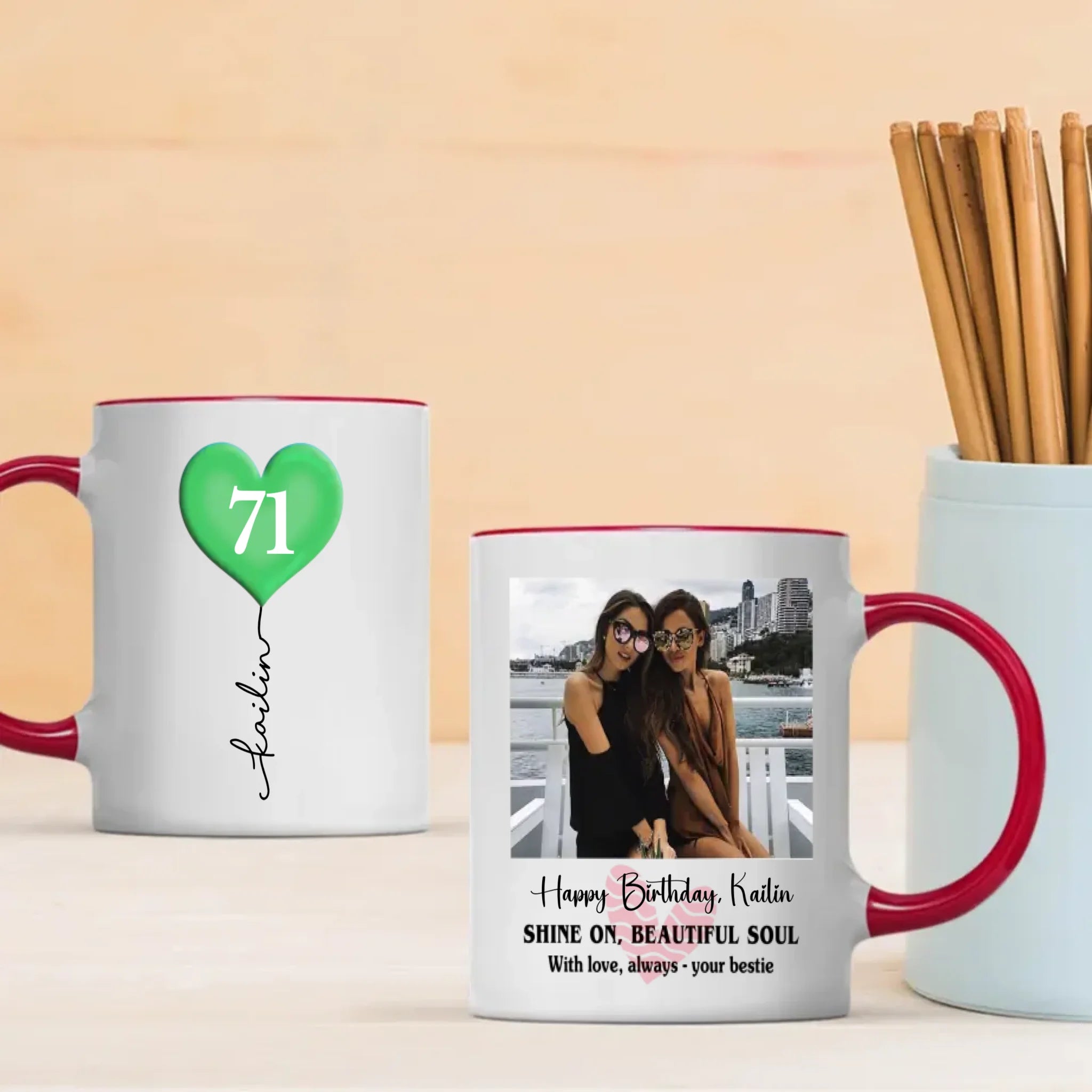 Custom 71st Birthday Mug – Personalized Photo Gift for 71 Year Old - 89Prints
