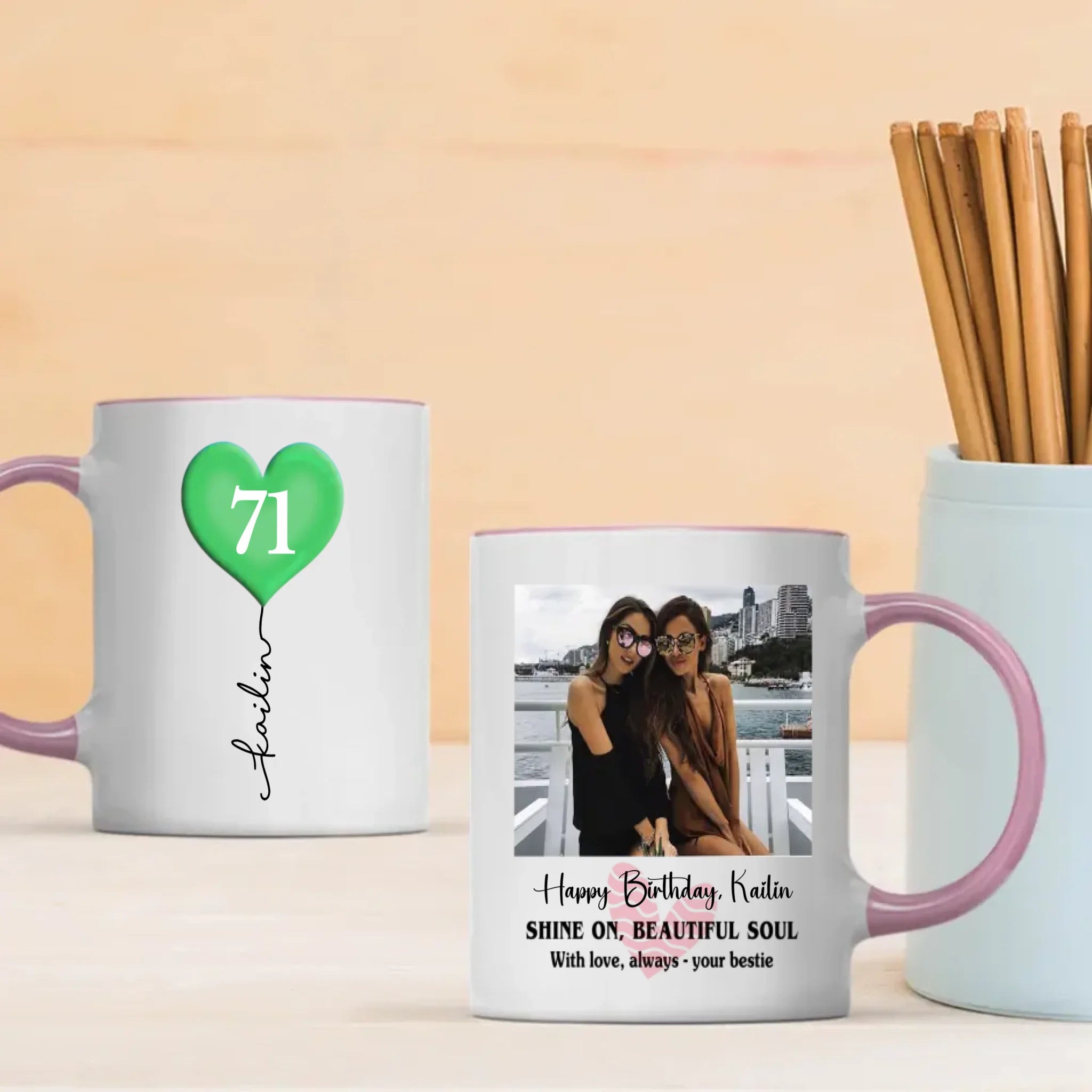 Custom 71st Birthday Mug – Personalized Photo Gift for 71 Year Old - 89Prints