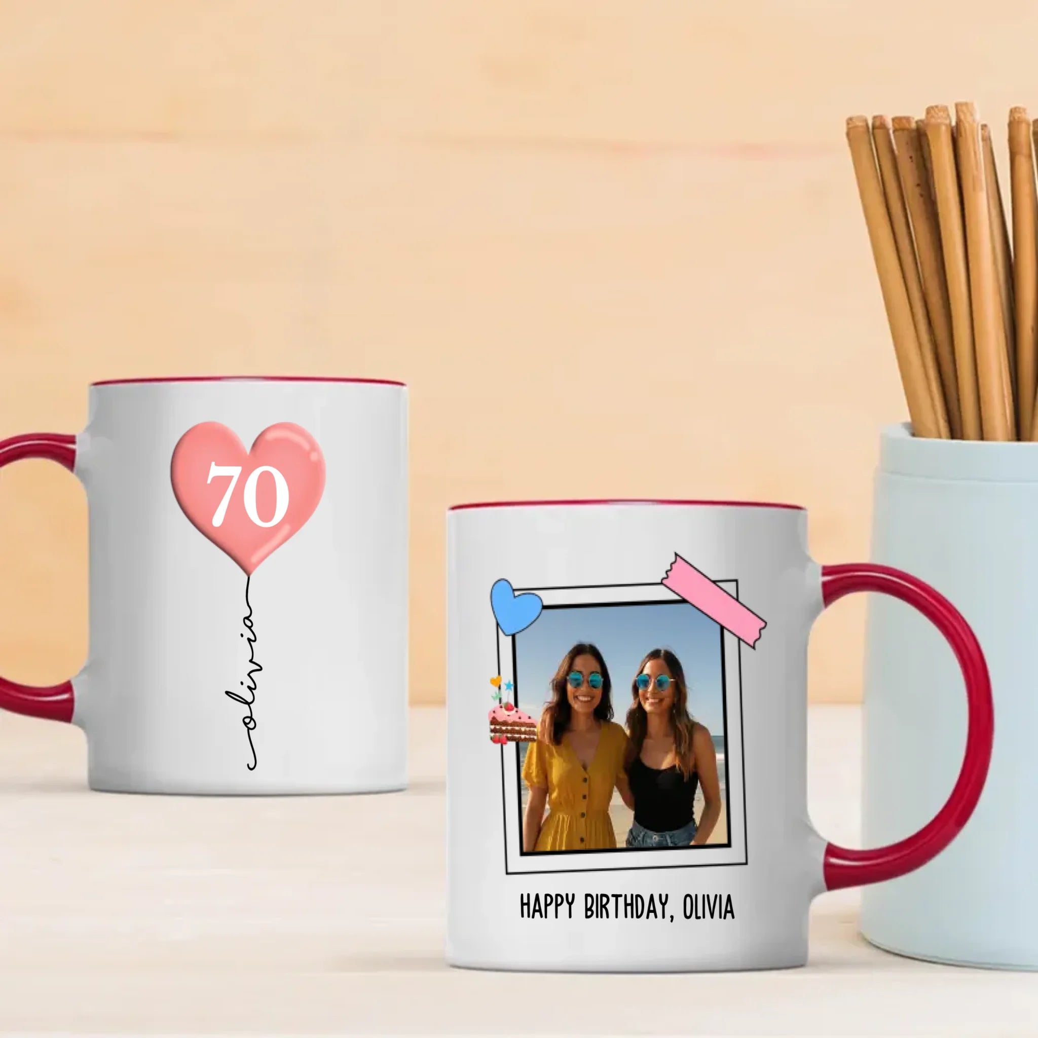 Personalized 70th Birthday Mug – Custom Photo Gift for 70 Year Old Woman or Man - 89Prints