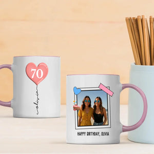 Personalized 70th Birthday Mug – Custom Photo Gift for 70 Year Old Woman or Man - 89Prints