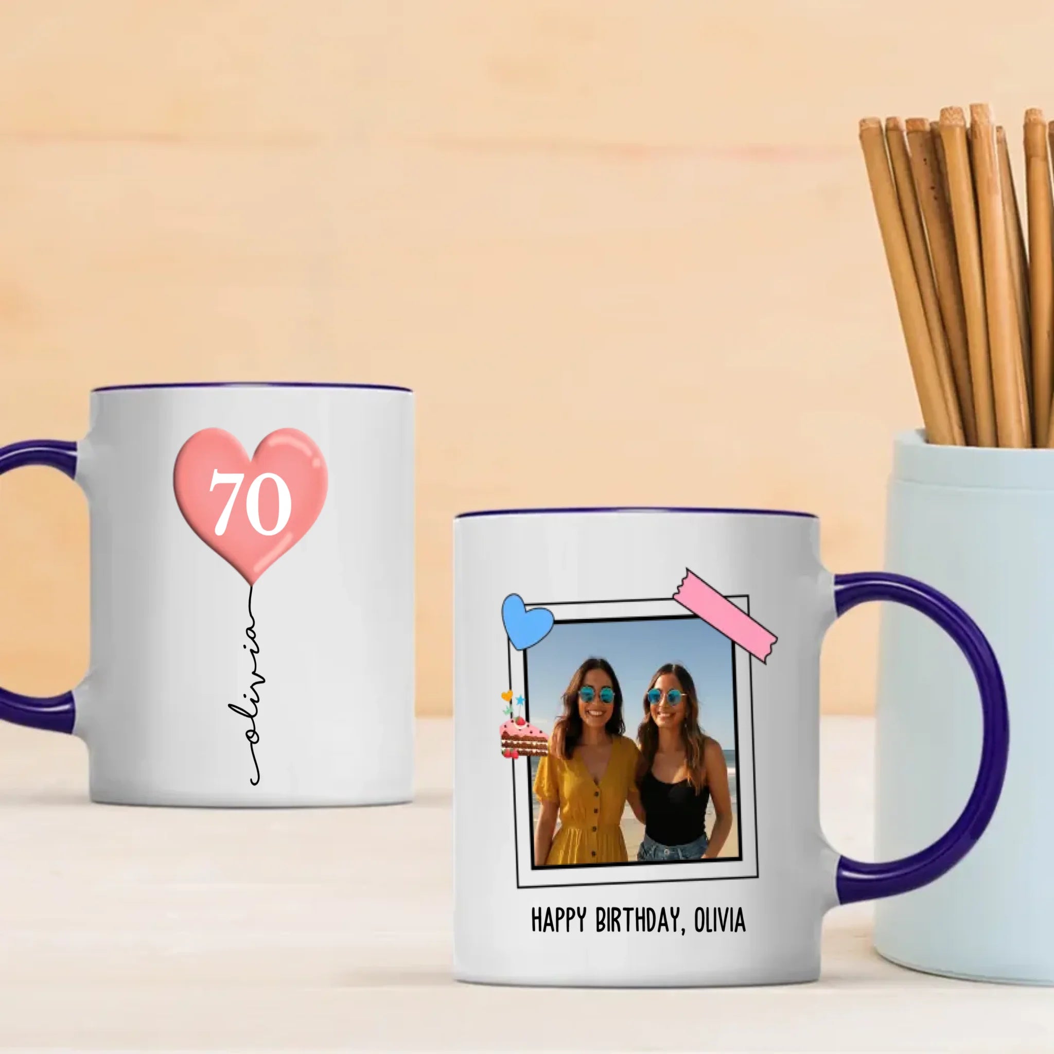 Personalized 70th Birthday Mug – Custom Photo Gift for 70 Year Old Woman or Man - 89Prints