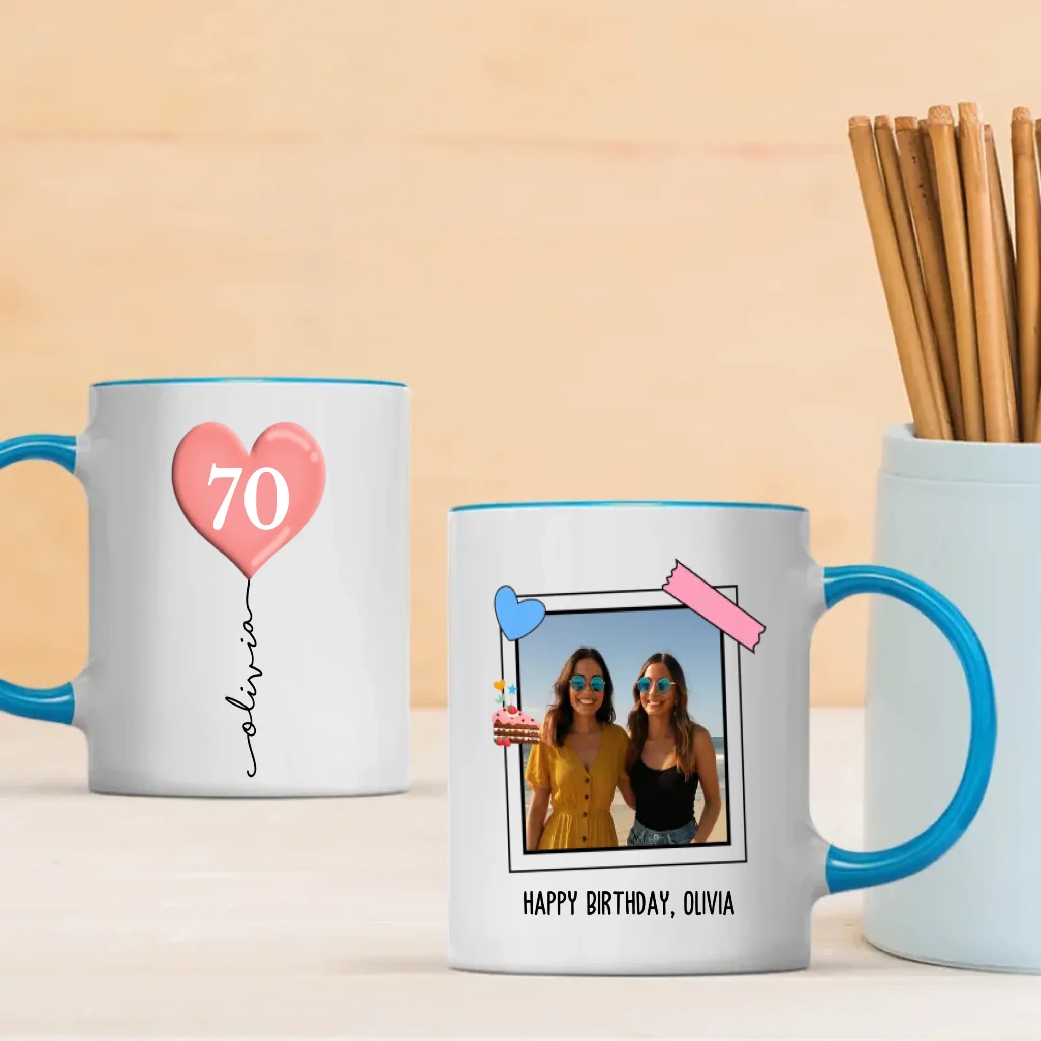 Personalized 70th Birthday Mug – Custom Photo Gift for 70 Year Old Woman or Man - 89Prints