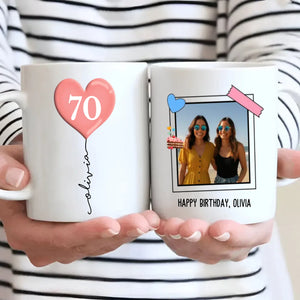 Personalized 70th Birthday Mug – Custom Photo Gift for 70 Year Old Woman or Man - 89Prints